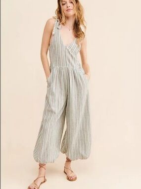 Free People These Days Tie-Shoulder Wide-Leg Jumpsuit